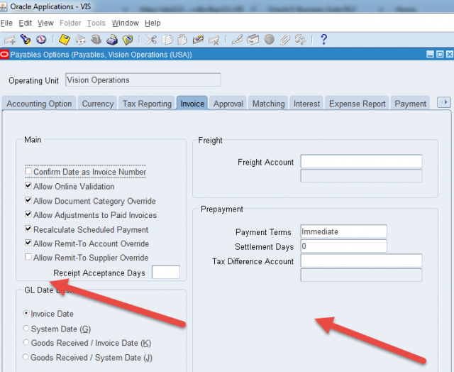 Oracle Payables - Tax Tolerance fields are missing from Payables Options - Invoice tab
